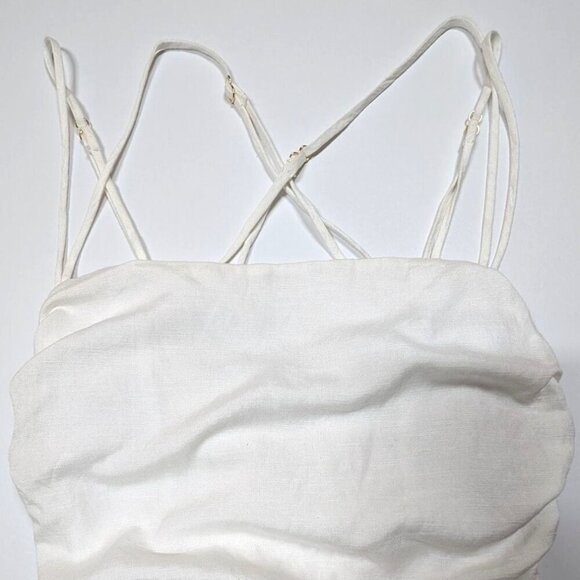 Rumer The Label Dress Mecca Mini 100% Linen Bodycon Going Out Party White Small - Picture 7 of 15